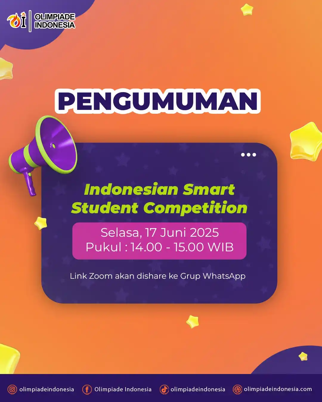 Image from OLIMPIADE INDONESIA: 📣 PENGUMUMAN NILAI HASIL UJIAN INDONESIAN SMART STUDENT COMPETITION 2...