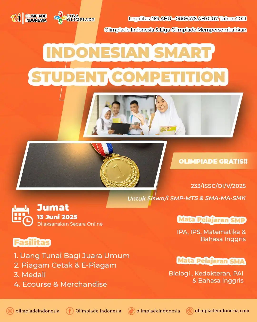 Image from OLIMPIADE INDONESIA: 🎉 PENGUMUMAN RESMI ISSC X LIGA OLIMPIADE 2025 SUDAH KELUAR! 🎉 Kalian...