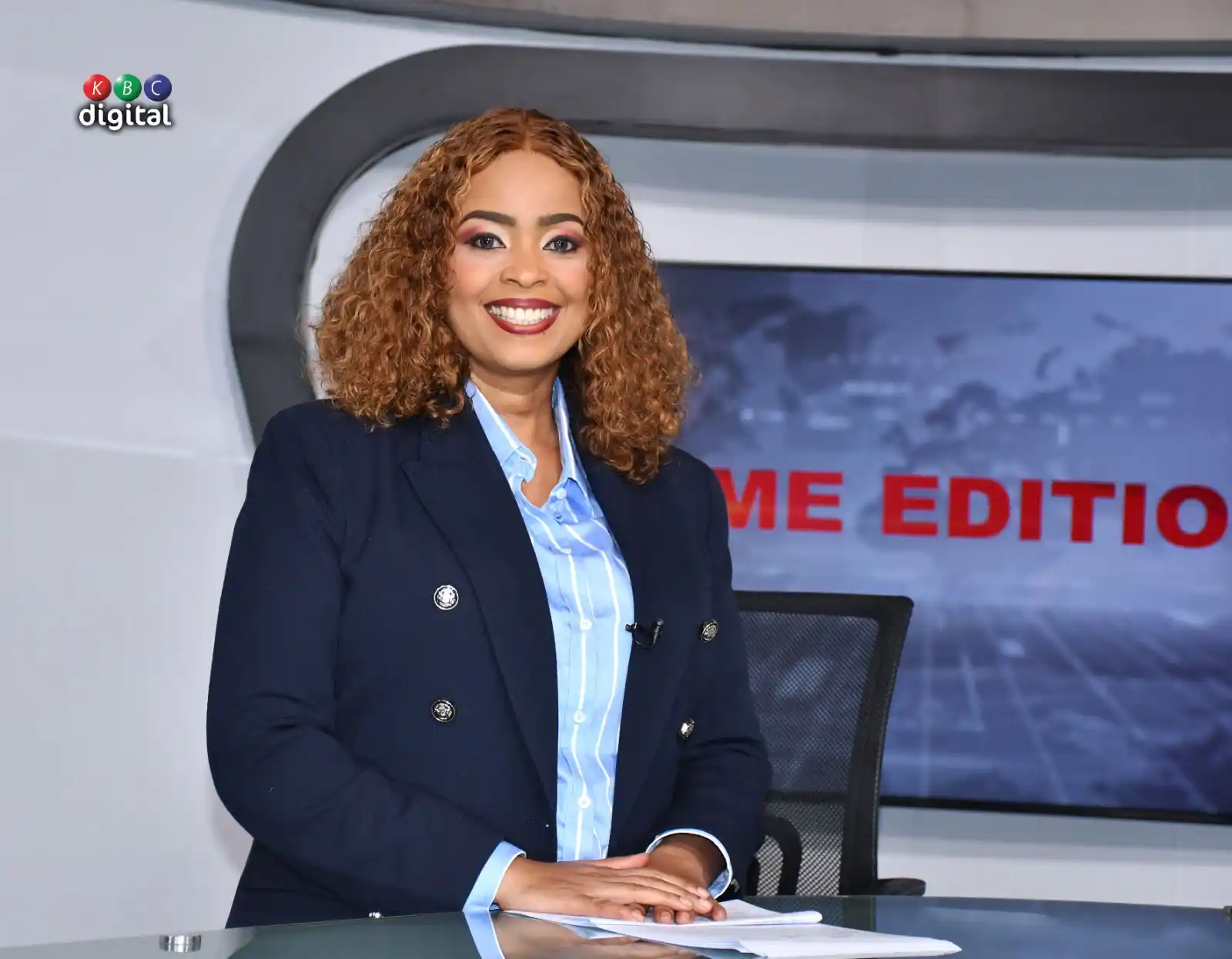Image from KBC Digital: Prime Edition broadcast with news anchor Cynthia Nyamai. <a class="te...