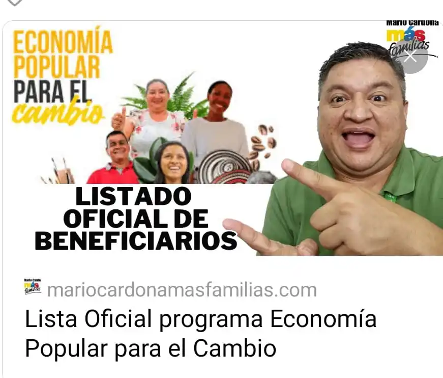 Image from 👉 Mario Cardona Más Familias 👪: Prosperidad social ya sacó el listado definitivo de las ayudas que va ...