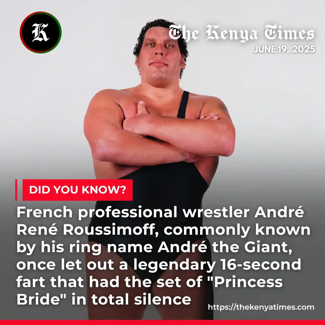 Image from The Kenya Times: André René Roussimoff, commonly known by his ring name André the Giant...
