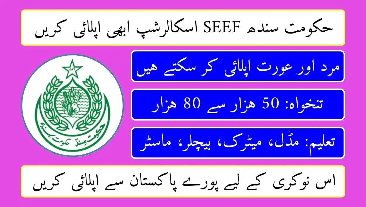 Image from IBA Sukkur 5 To 15 Categery Prepration: 🎓 Apply for the SEEF Scholarship 2025 by Govt of Sindh  Covers full t...