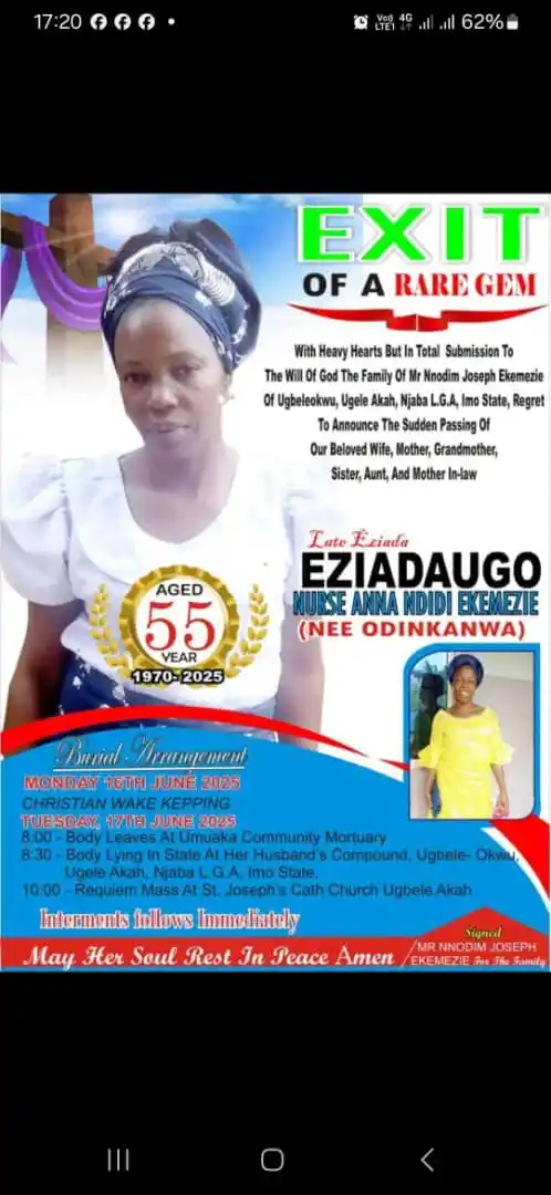 Image from UMUAKA NEWS24: BREAKING NEWS:  *Family schedules the Burial of a woman who was killed...