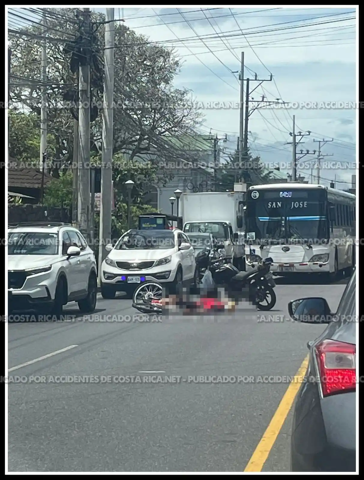 Image from Accidentes de Costa Rica .Net: Ciclista atropellado frente al parque de San Pedro, sentido Curridabat...