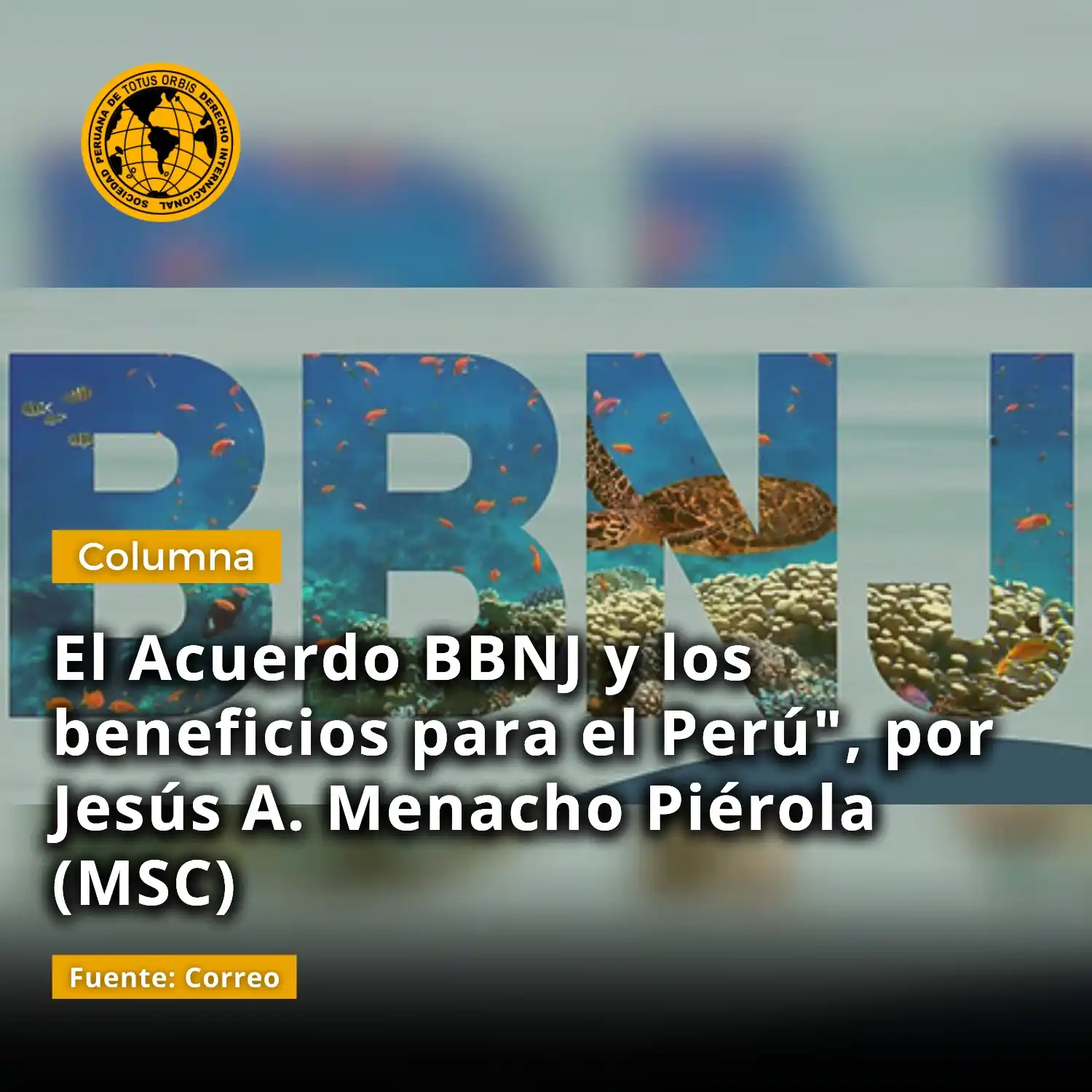 Image from Sociedad Peruana de Derecho Internacional: 📝 Compartimos la columna “El Acuerdo BBNJ y los beneficios para el Pe...