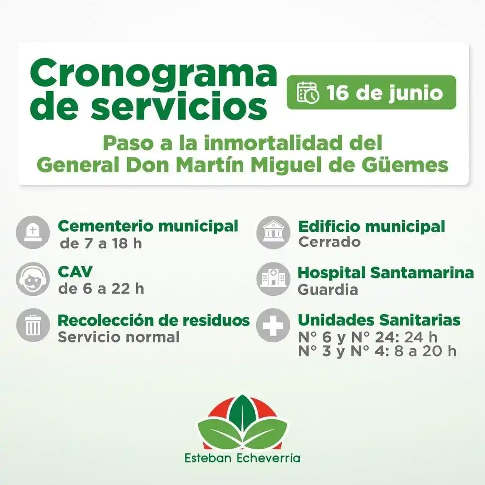 Image from Municipio Esteban Echeverría: ‼️ Conocé cómo funcionarán los servicios en <a class="text-blue-500 ho...