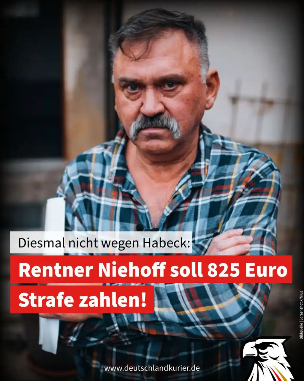 Image from Deutschland-Kurier: Diesmal nicht wegen Habeck: Rentner Niehoff soll 825 Euro Strafe zahle...