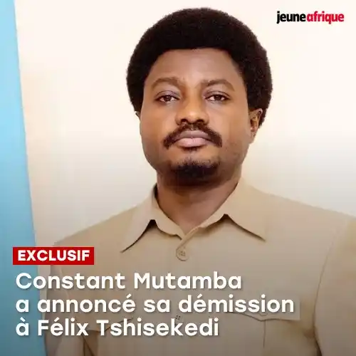 Image from Jeune Afrique: 🔴 *EXCLUSIF* - En *RDC* 🇨🇩, *Constant Mutamba a annoncé sa démissio...