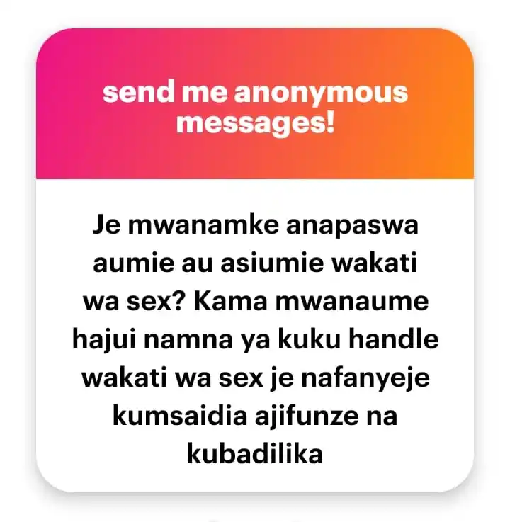 Image from ๐ข๐ง๐๐จ๐ ๐๐ก ๐๐๐๐ง: hautakuwi kupata maumivu sex hutakiwi kufanya kama adhabu na kupata ka...
