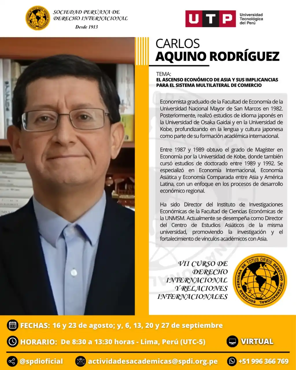 Image from Sociedad Peruana de Derecho Internacional: 📣 ¡Inscripciones abiertas al VII Curso de Derecho Internacional Conte...