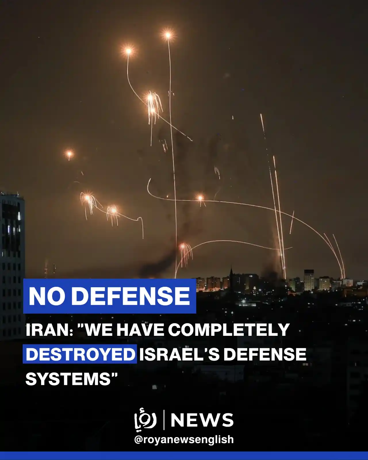 Image from Roya News English: IRGC warned that its missile “attacks on Israel will be focused and co...