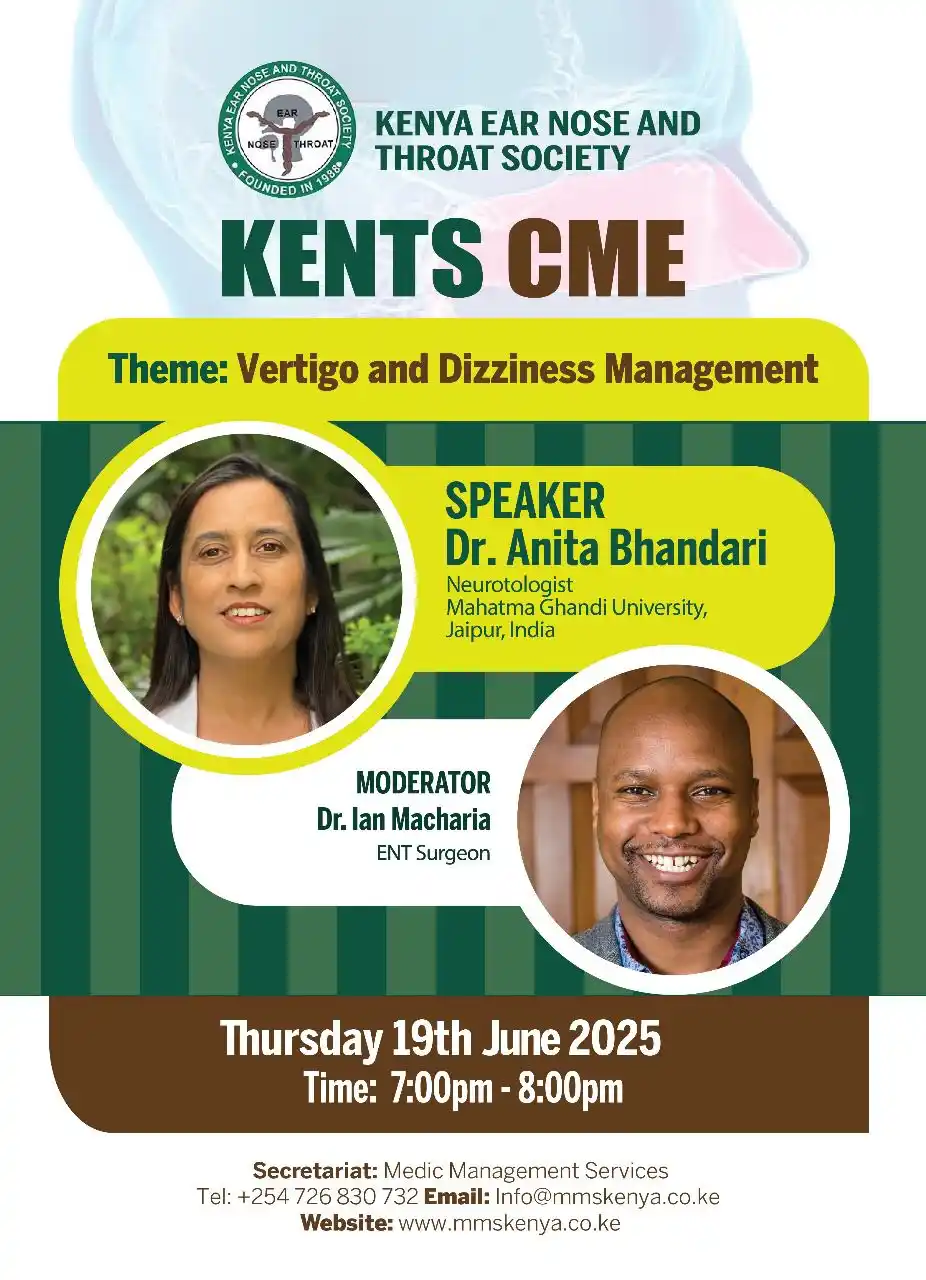 Image from HEALTH RELATED JOBS: *KENTS CME, 19TH JUNE 2025*  Greetings,  Kenya Ear Nose and Throat Soc...