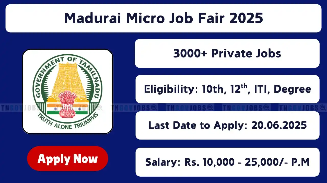 Image from TNGOVJOBS - Daily Job Updates: ✅Madurai Micro Job Fair 2025  ✅காலி இடங்கள்: 3000 Business Development...