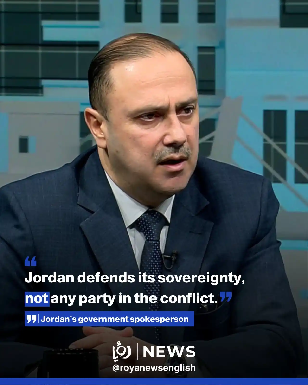 Image from Roya News English: Momani emphasized that His Majesty King Abdullah II’s address at the E...