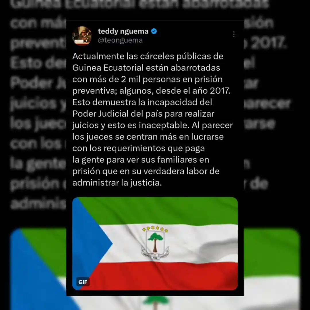 Image from LA VICEPRESS 🌐ℹ️: Nguema Obiang critica el hábito pesetero de jueces ecuatoguineanos y l...