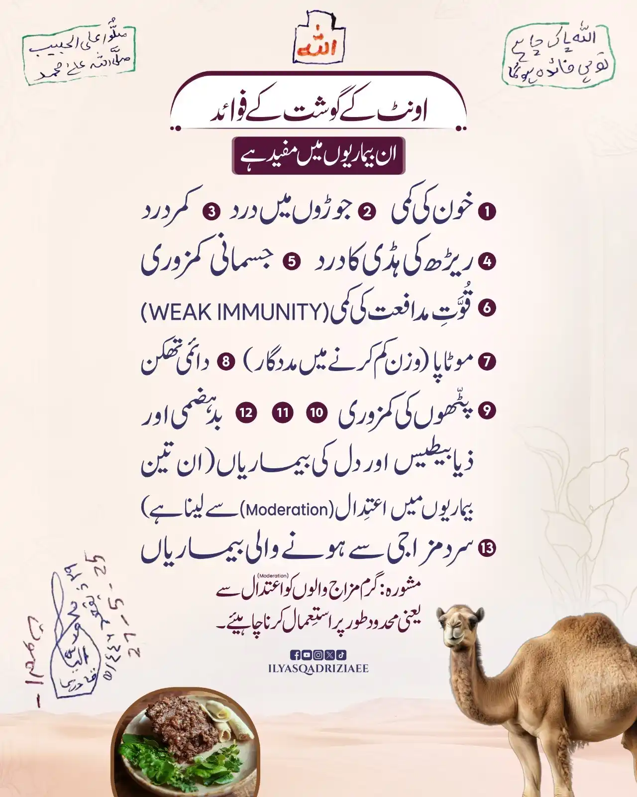 Image from Dawat-e-islami rohani ilaj: *OONT kay gosht k FAWAID* Dawateislami Rohaniilaj channel &   Groups o...