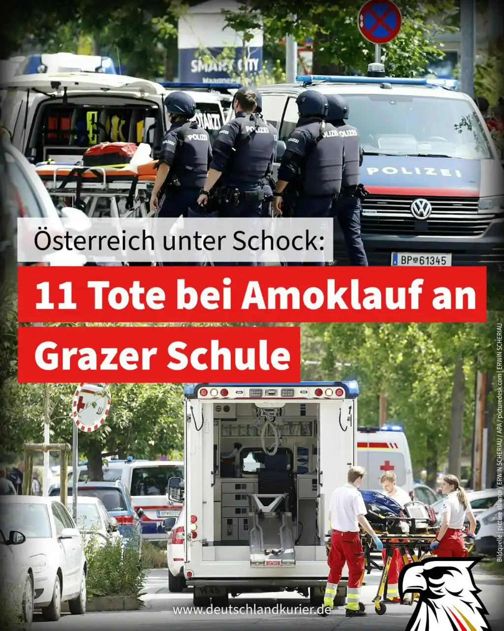 Image from Deutschland-Kurier: Österreich unter Schock: 11 Tote bei Amoklauf an Grazer Schule  In der...