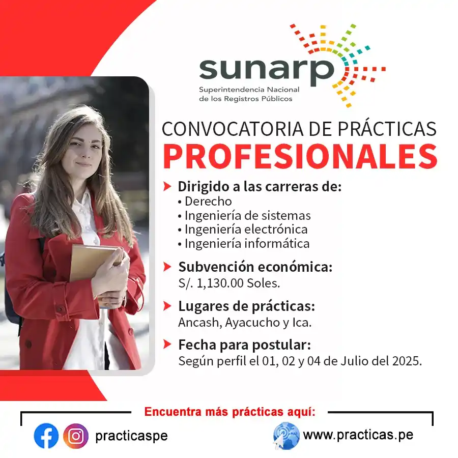 Image from Prácticas Profesionales Perú: Realiza tus Prácticas en SUNARP 👉Más información en↷ https://www.pra...
