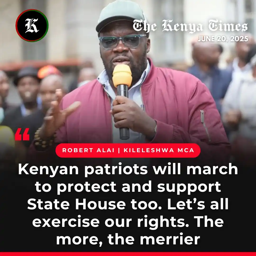 Image from The Kenya Times: Robert Alai says that Kenyan patriots will march to protect and suppor...