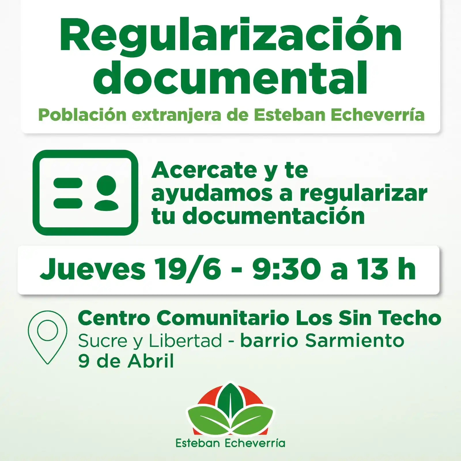 Image from Municipio Esteban Echeverría: Si sos extranjera/o y necesitás asesoramiento o iniciar trámites sobre...