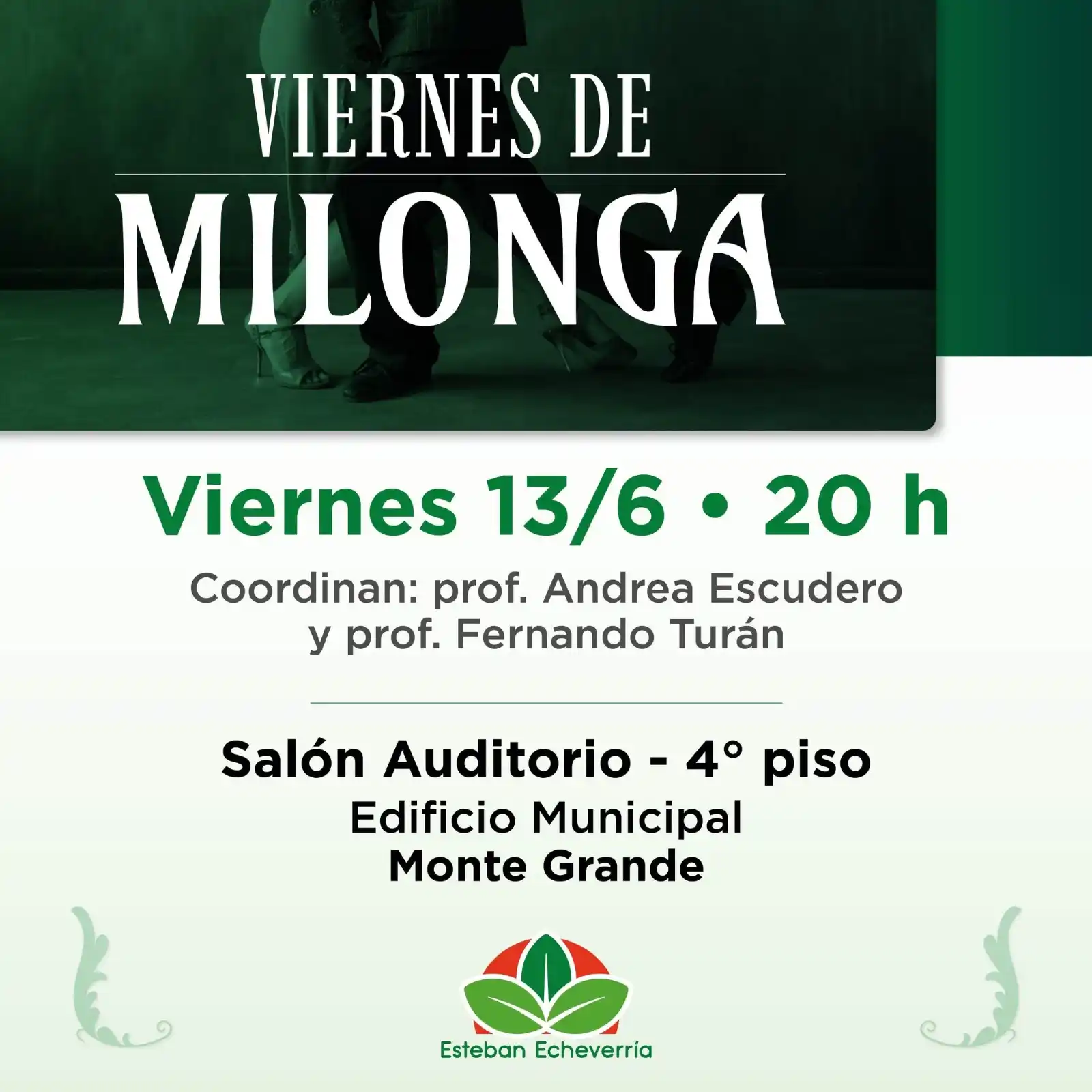 Image from Municipio Esteban Echeverría: 💃 Te esperamos en el Salón Auditorio para disfrutar de 𝐮𝐧𝐚 𝐣𝐨𝐫�...