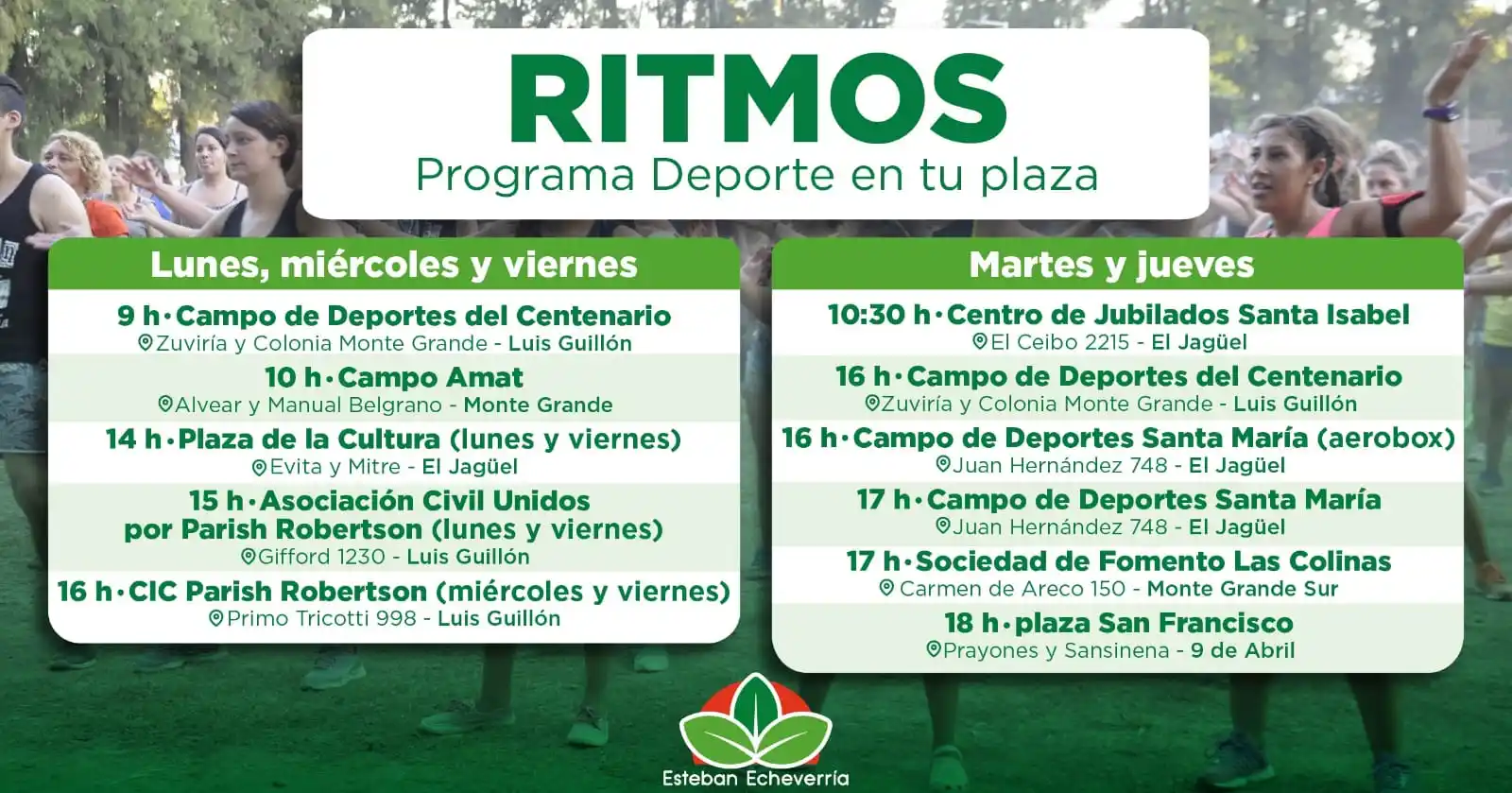 Image from Municipio Esteban Echeverría: Te invitamos a participar de 𝐚𝐜𝐭𝐢𝐯𝐢𝐝𝐚𝐝𝐞𝐬 𝐝𝐞𝐩𝐨𝐫𝐭𝐢𝐯𝐚...