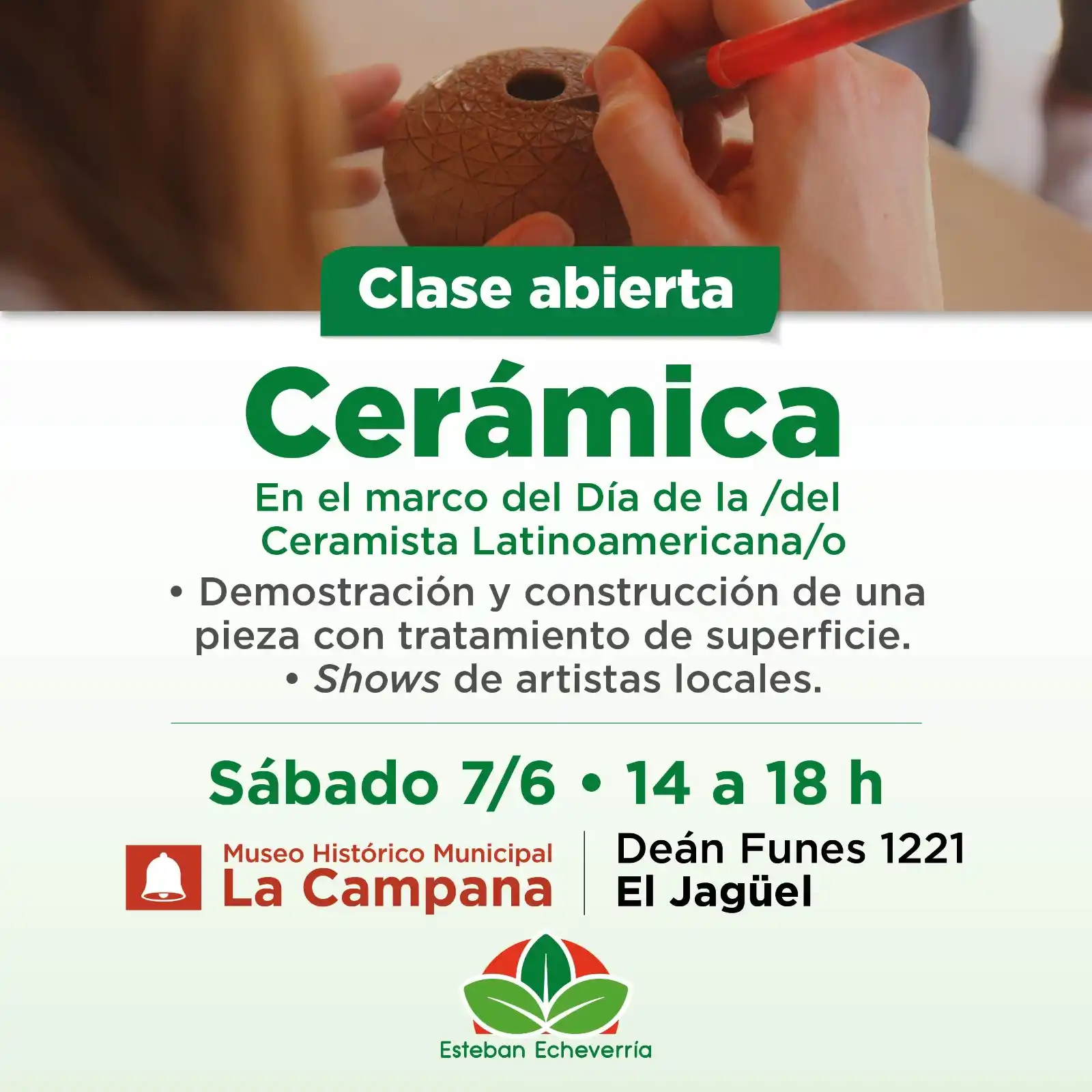 Image from Municipio Esteban Echeverría: ✨ Te invitamos a participar de una experiencia única junto con ceramis...