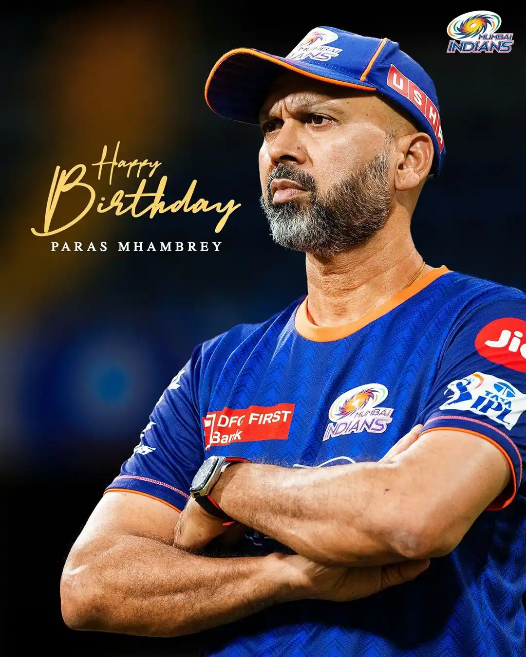Image from Mumbai Indians: The brains behind our bowling brilliance 💥  Happy Birthday, Paras Sir...
