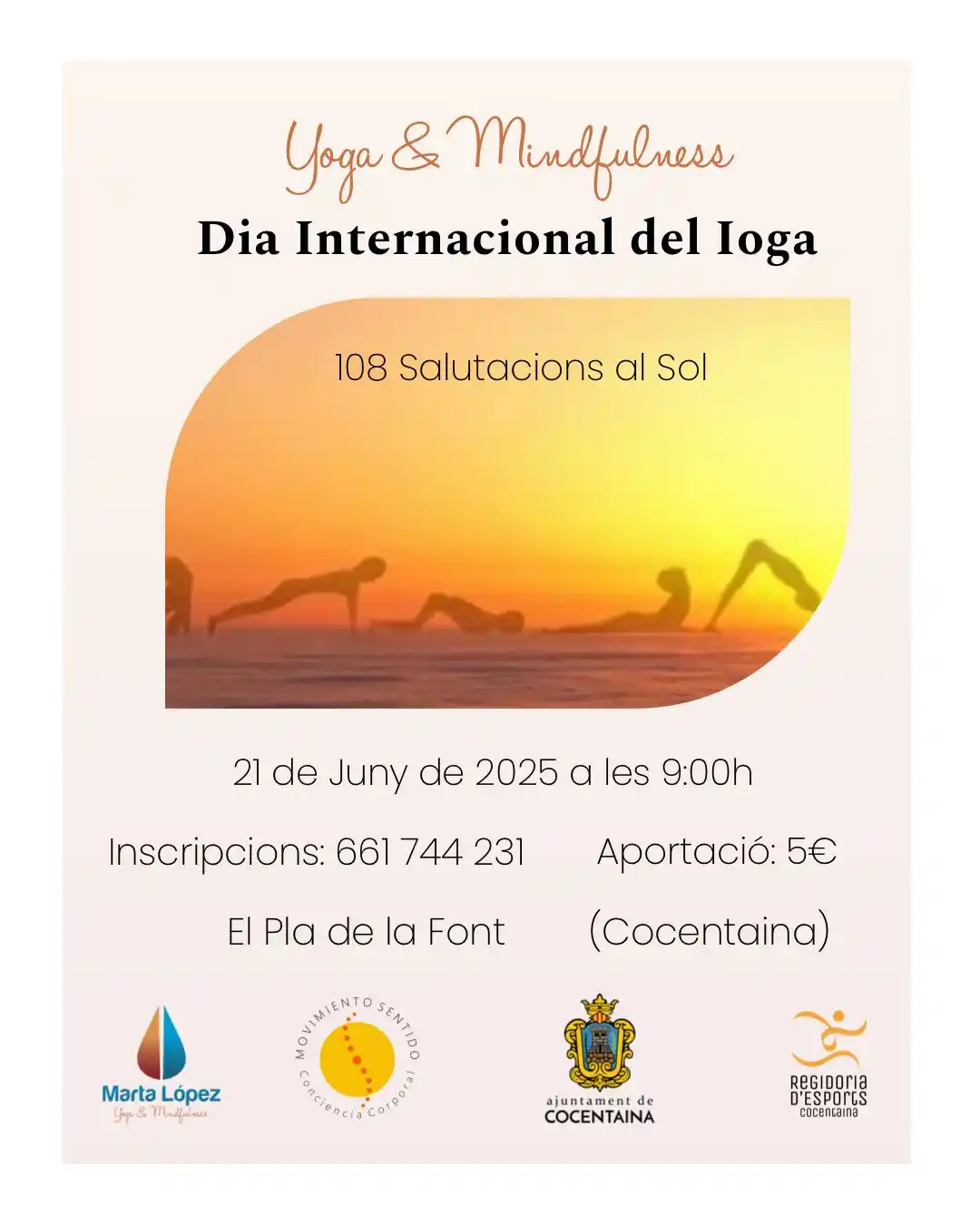 Image from AJUNTAMENT DE COCENTAINA: 📢 Un Any mes s’acosta el Dia Internacional del Ioga i, com sempre, en...