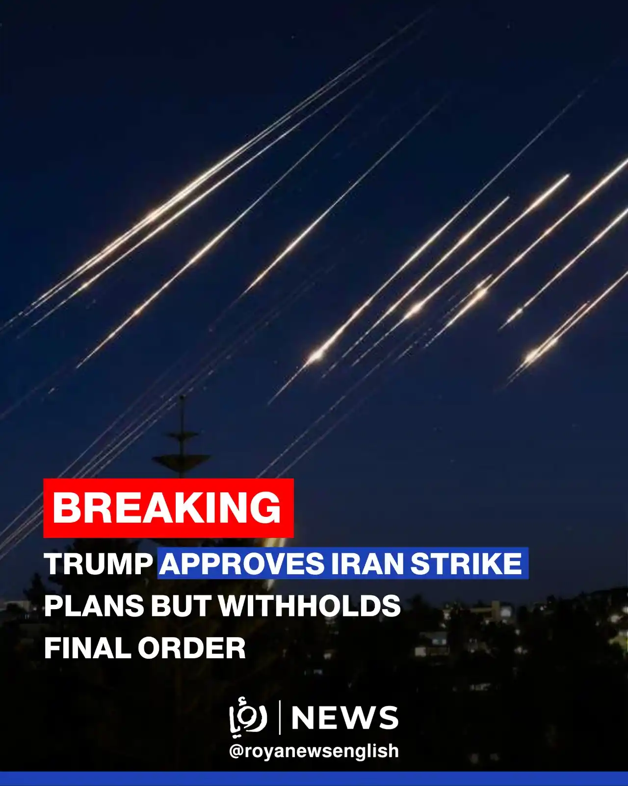 Image from Roya News English: US President Donald Trump has privately approved military plans to str...