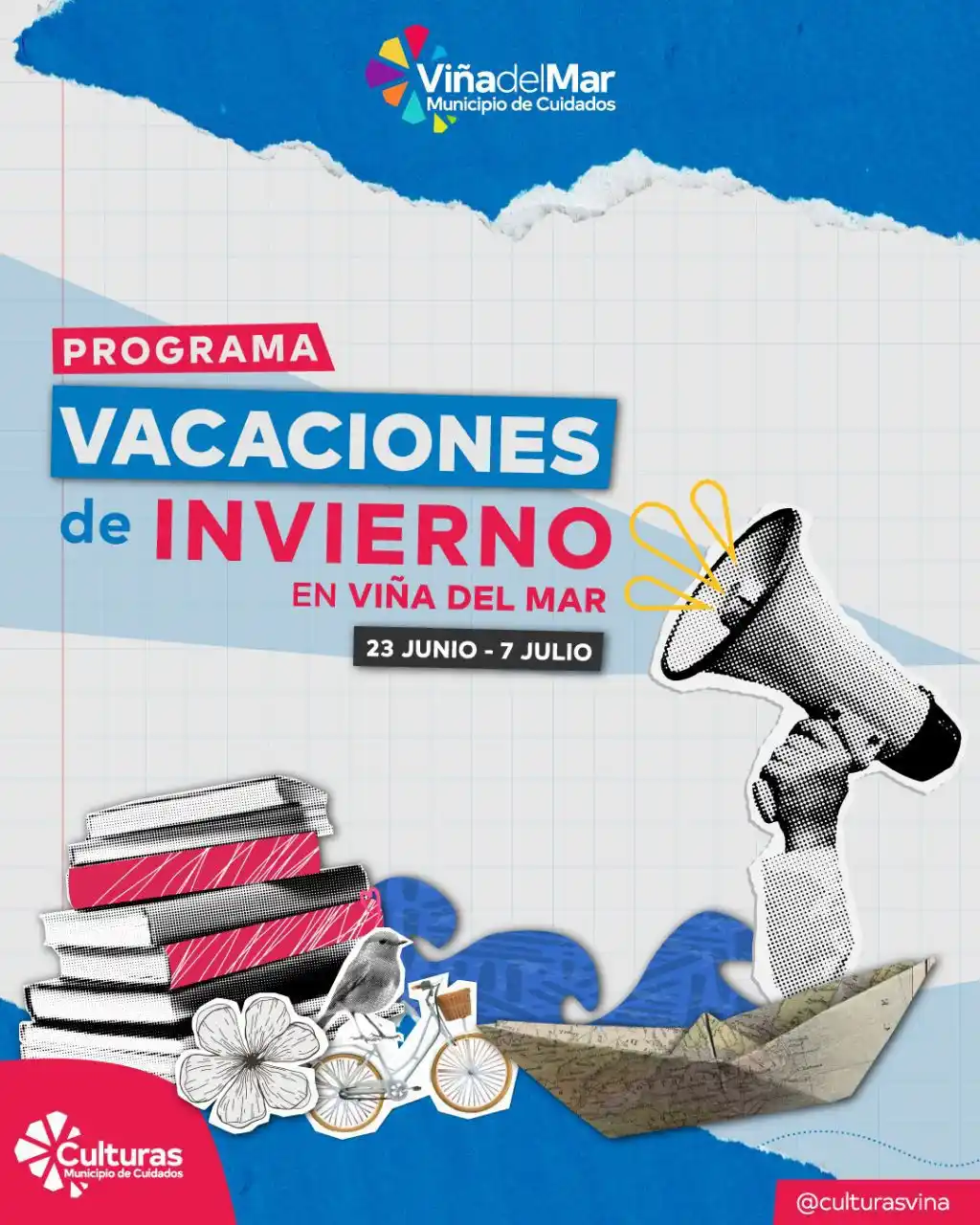 Image from MuniViña 📢 Informa: 🎭🎨 ¡Vacaciones de Invierno en Viña del Mar! ❄️☀️  El <a class="text-...