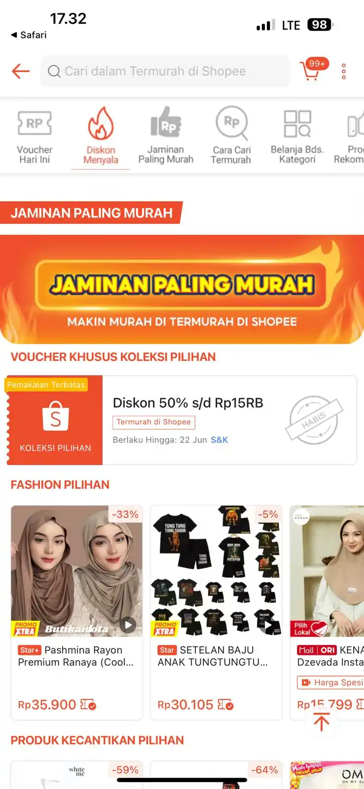 Image from INFO PROMO RACUN SHOPEE CUAN: Voucher termurah diskon 50% 15RB (khusus pembayaran paylater dan produ...