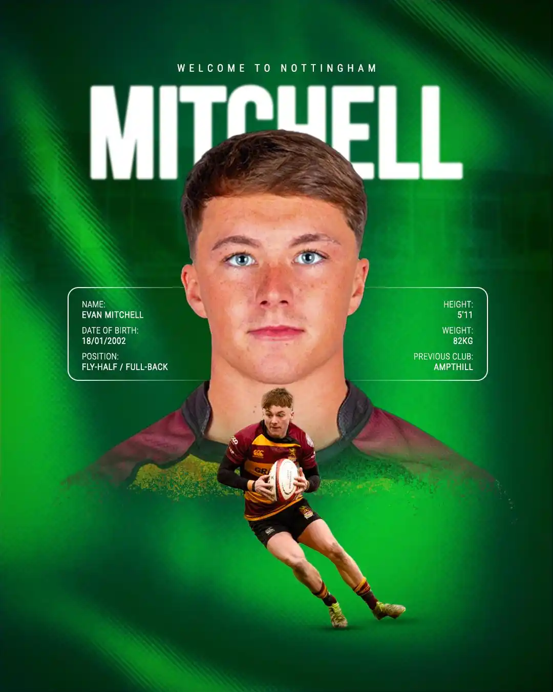 Image from Nottingham Rugby: 𝗪𝗲𝗹𝗰𝗼𝗺𝗲, 𝗘𝘃𝗮𝗻 🤝 We’re delighted to announce the signing o...