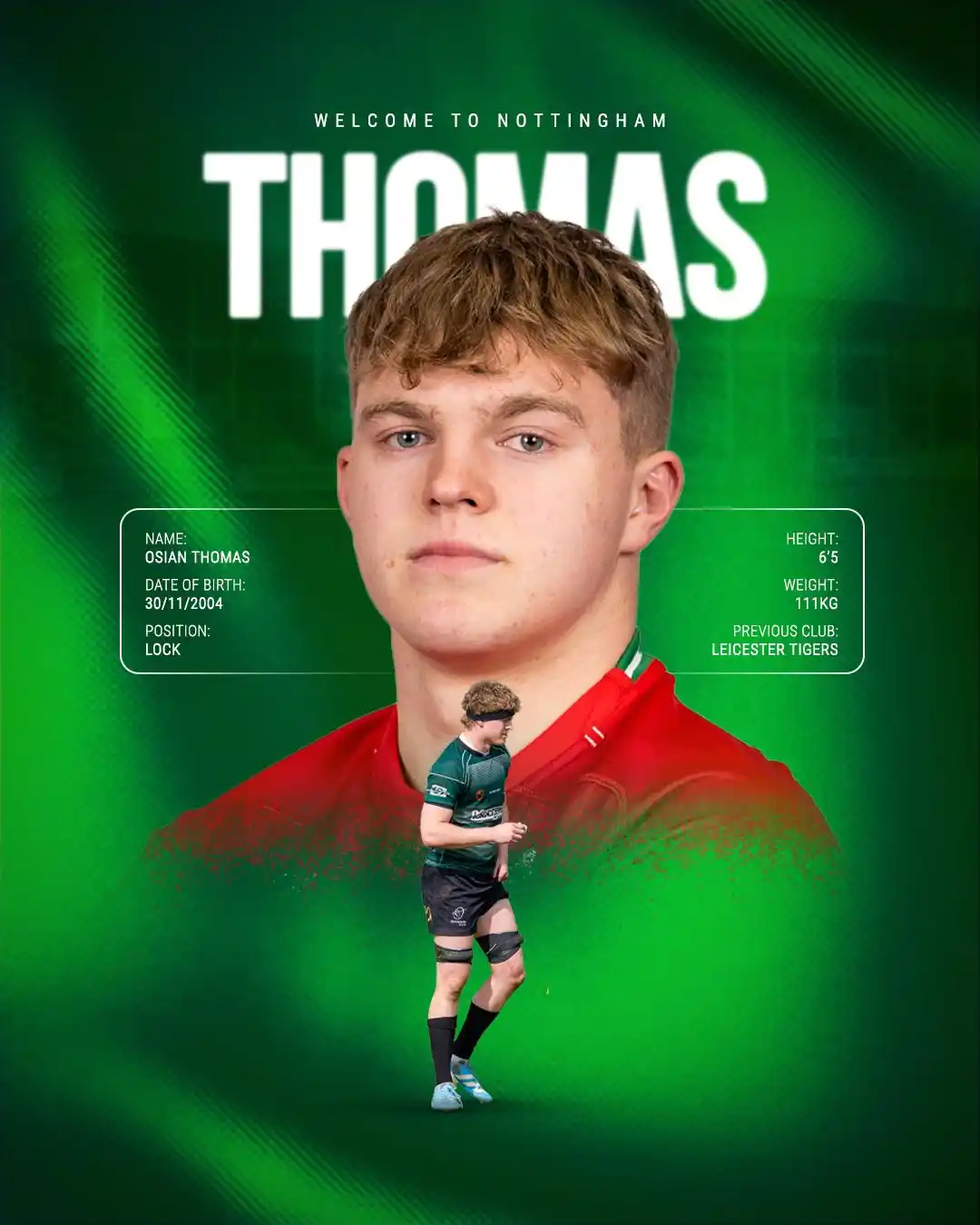 Image from Nottingham Rugby: 𝗪𝗲𝗹𝗰𝗼𝗺𝗲, 𝗢𝘀𝗶𝗮𝗻 🤝  We’re delighted to announce the signing...