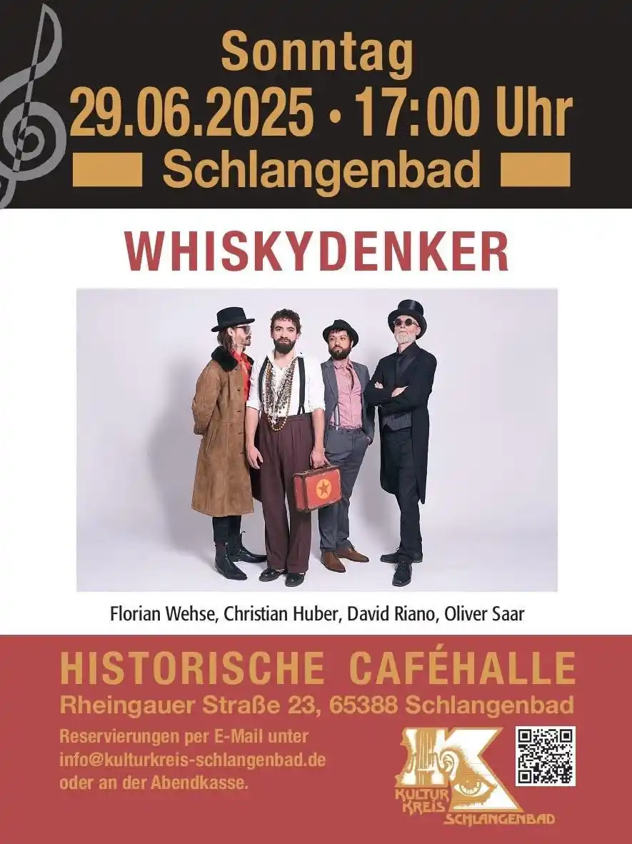 Image from Gemeinde Schlangenbad: 🎺 *Whiskydenker – Brassband live in Schlangenbad* 🎷🎶 Der Kulturkre...