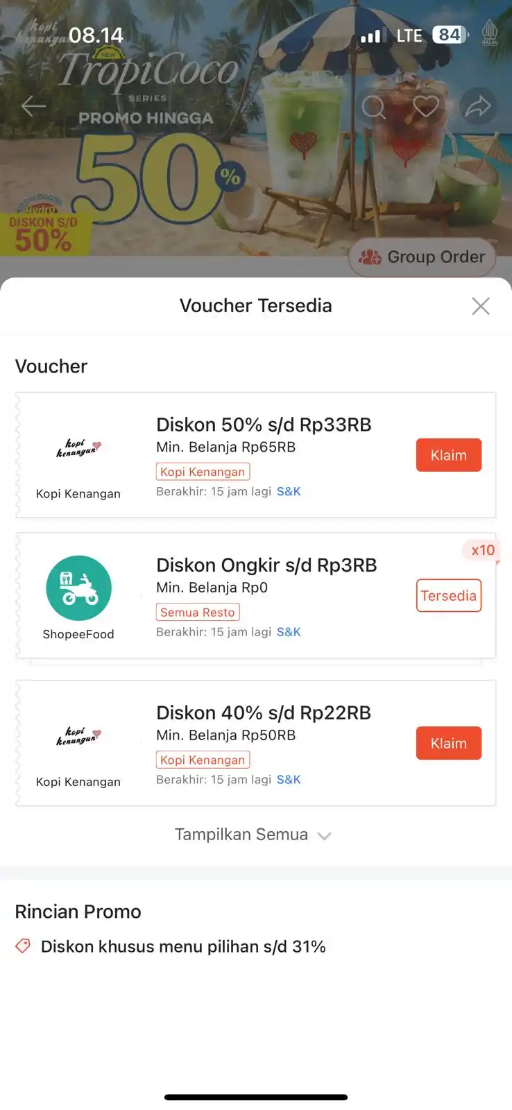 Image from INFO PROMO RACUN SHOPEE CUAN: Yuukk klaim klaim dulu vc shopeefood mumpung blm habiss Kopi kenang...