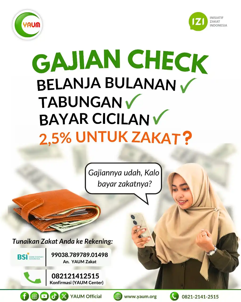 Image from Sedekah Subuh YAUM: _Alhamdulillah Gajian..._  Eitss.. jangan lupa bayar zakat penghasilan...