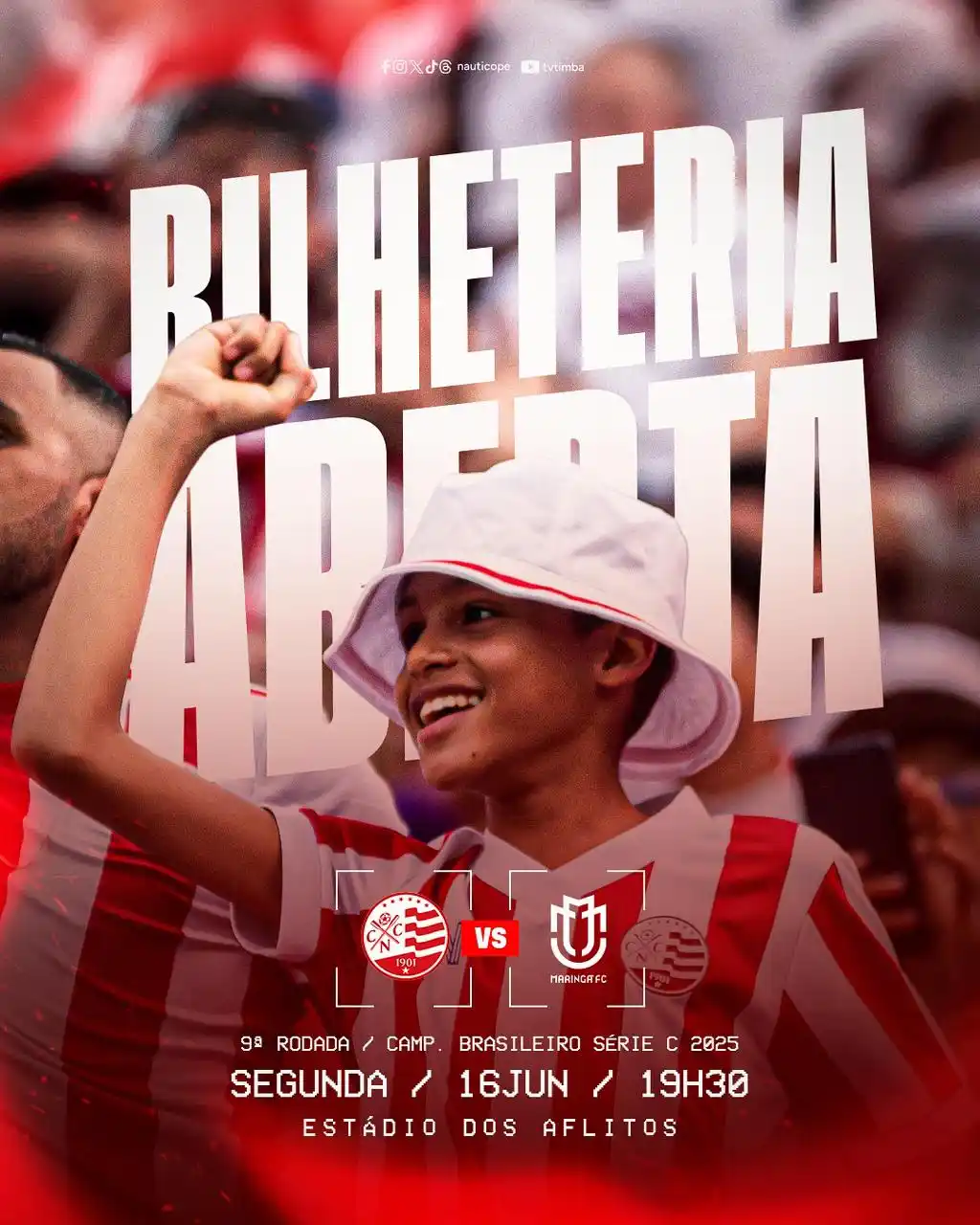 Image from Náutico | O canal do torcedor alvirrubro: 𝐁𝐈𝐋𝐇𝐄𝐓𝐄𝐑𝐈𝐀 𝐕𝐈𝐑𝐓𝐔𝐀𝐋 𝐀𝐁𝐄𝐑𝐓𝐀!  🎟️🙅‍♂️  Chegou a ...