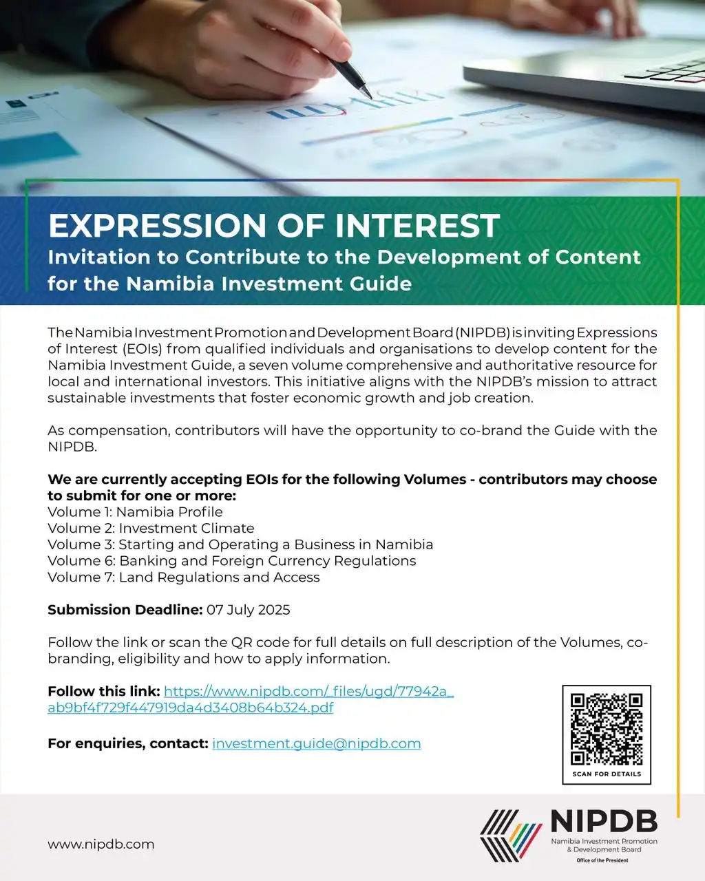 Image from Namibia Investment Promotion And Development Board (NIPDB): Expression of Interest: Contribution to the Namibia Investment Guide  ...