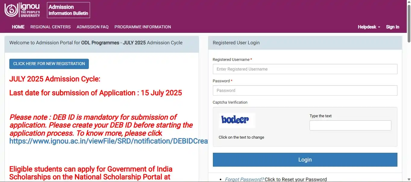 Image from IGNOU STUDY STORE (Update): *📢 IGNOU July 2025 Admission Open – Apply Now!* 🎓 *Fresh Admission*...