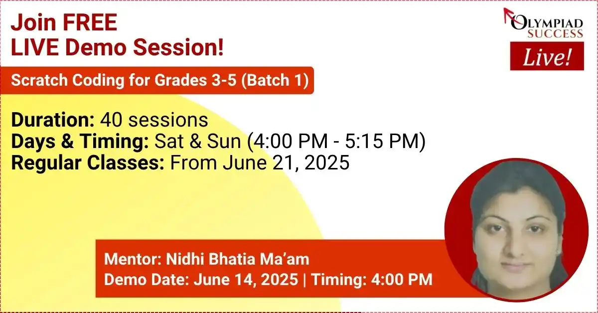 Image from Olympiad Success: *Join Free LIVE Demo of Scratch Coding for Grades 3-5 (Batch 1) on Jun...