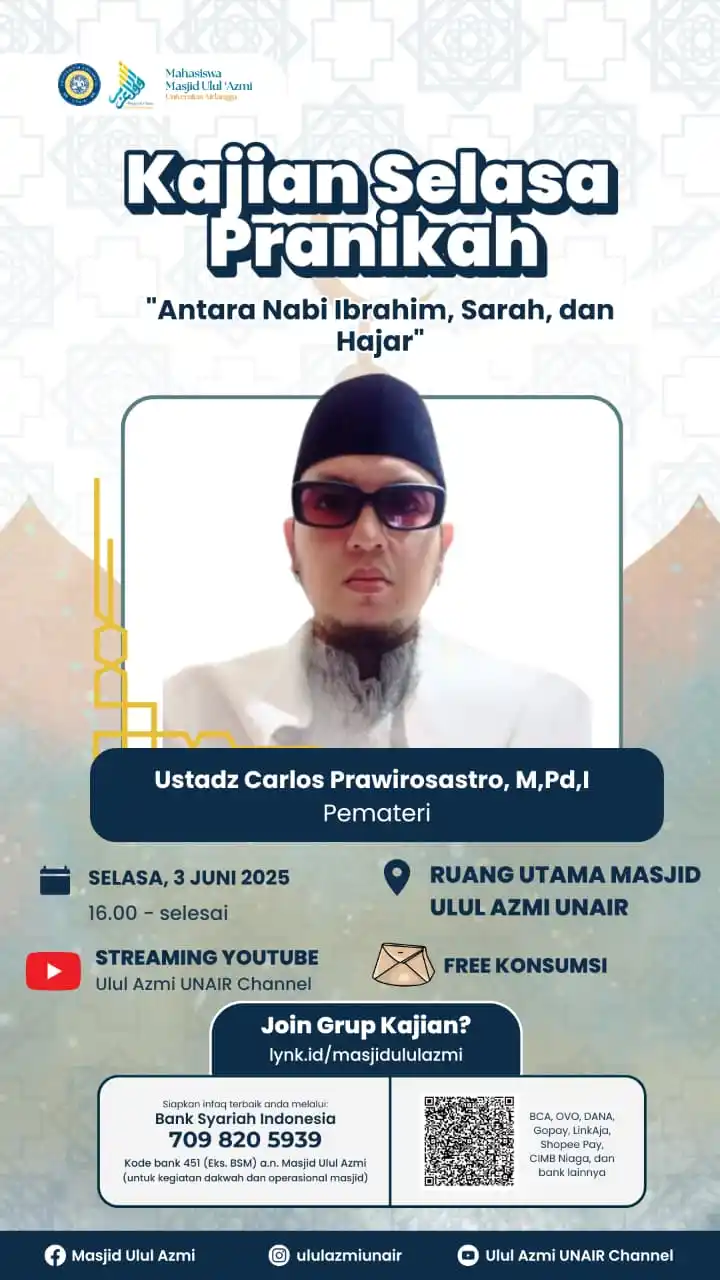 Image from MASJID ULUL 'AZMI CHANNEL: *[Kajian Selasa Pranikah]*    _Assalamualaikum sahabat taat_ 😊  Kisah...