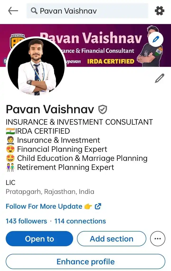 Image from Finance With Pavan 🚨💰🔔: *Linkedin Profile - Pavan Vaishnav* 🎯Verify ✅ Linkedin पर भी आप मुझे ...