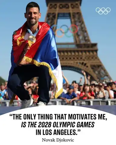 Image from Olympics : Novak Djokovic wants to defend his gold medal at LA 2028. 🥇🎾...