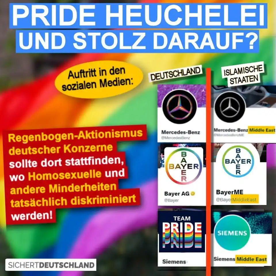 Image from Martin Sichert Infokanal: +++ *PRIDE HEUCHELEI UND STOLZ DARAUF?* +++ Wenn Ihr derzeit in den s...