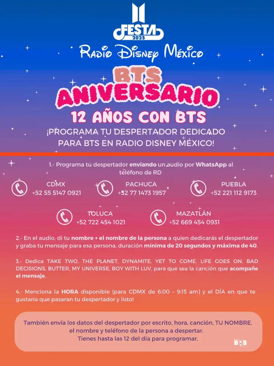 Image from BTS ⟬ 방탄소년단 ⟭ ✅: Radio BTS México en X  ★ D-1 BIENVENIDO YOONGI ★   <a class="text-blue...
