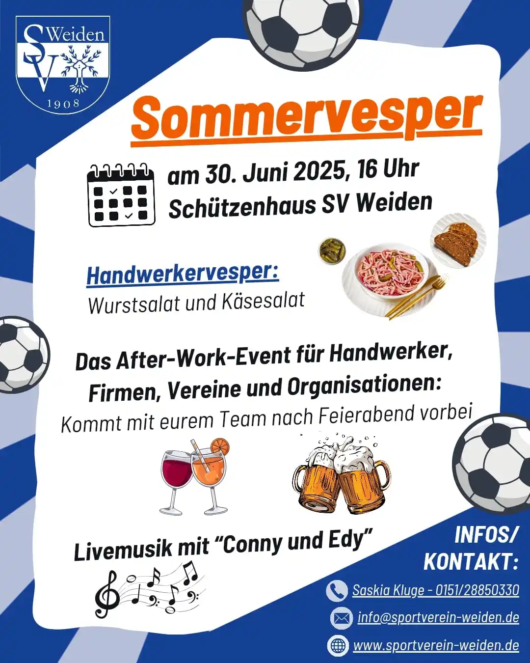 Image from SV Weiden e.V.: 🍻 *SOMMERFEST 2025* 😎 🗓️ Am *Montag, 30. Juni, ab 16 Uhr* laden wir...