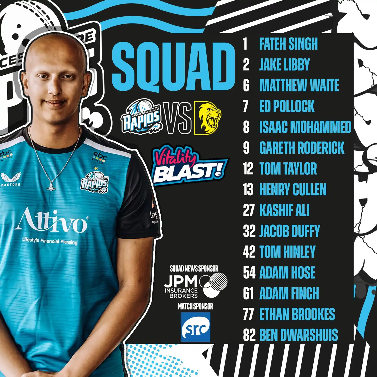 Image from Worcestershire County Cricket Club: 𝗦𝗤𝗨𝗔𝗗 📰  Isaac and Kash are added to the Rapids squad, while D'O...