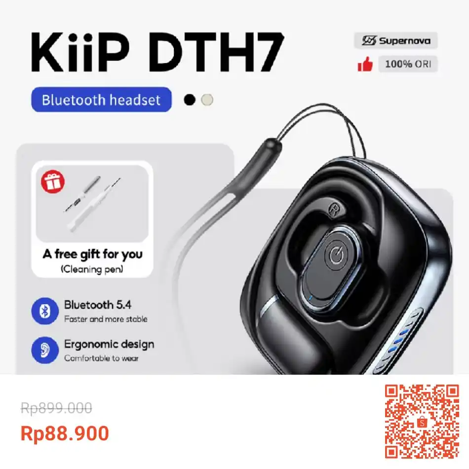 Image from INFO PROMO RACUN SHOPEE DISKON KODE VOUCHER SPILLTIKTOK TOKOPEDIA TIKTOK BLIBLI LAZADA RECEH CUAN: Temukan Supernova x KiiP Wireless DTH7 TWS Sport Earphone Bluetooth G...