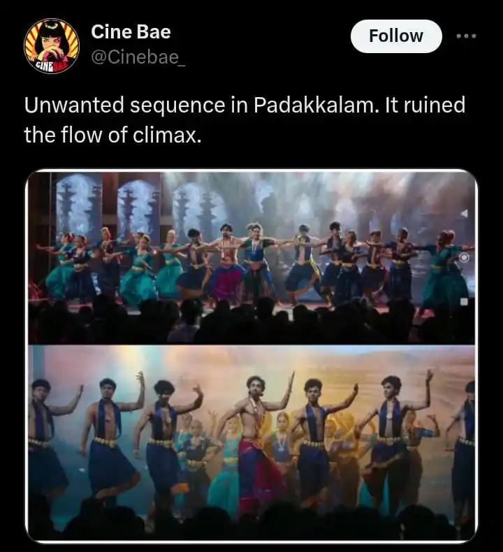 Image from 360° ᵁᵖᵈᵃᵗᵉˢ™: Unwanted sequence in Padakkalam. It ruined the flow of climax....